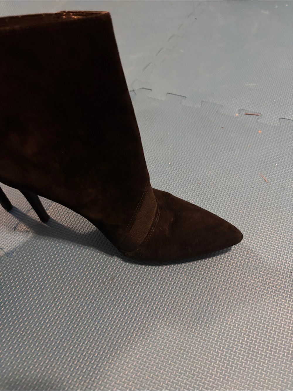 Nine West Black Suede Pointed-Toe Stiletto Ankle Boots - Picture 2 of 5